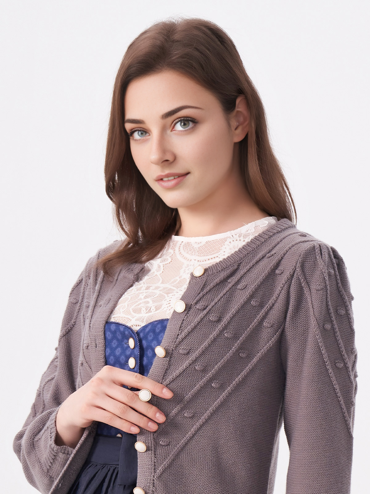 Almliebe Dirndl in Grau