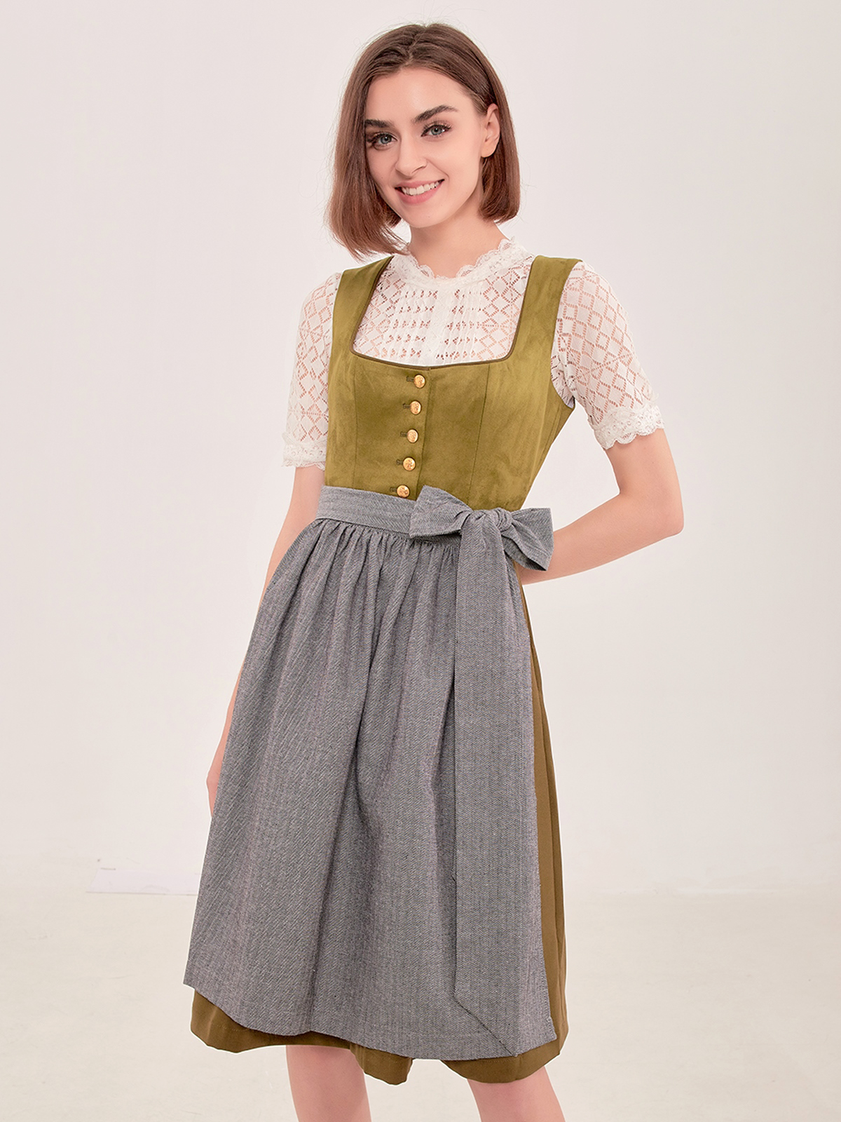 Dirndl smaragdgrün samt