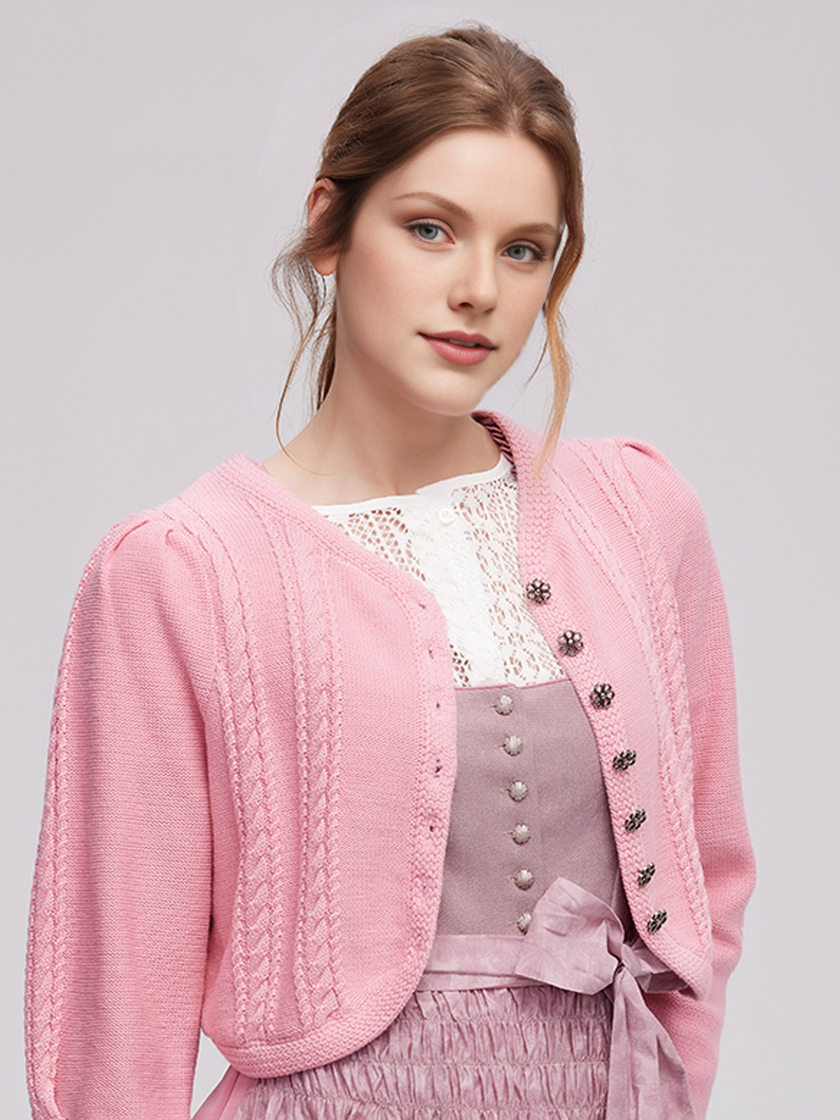 Moderner rosa Dirndl-Rock mit femininem Schnitt