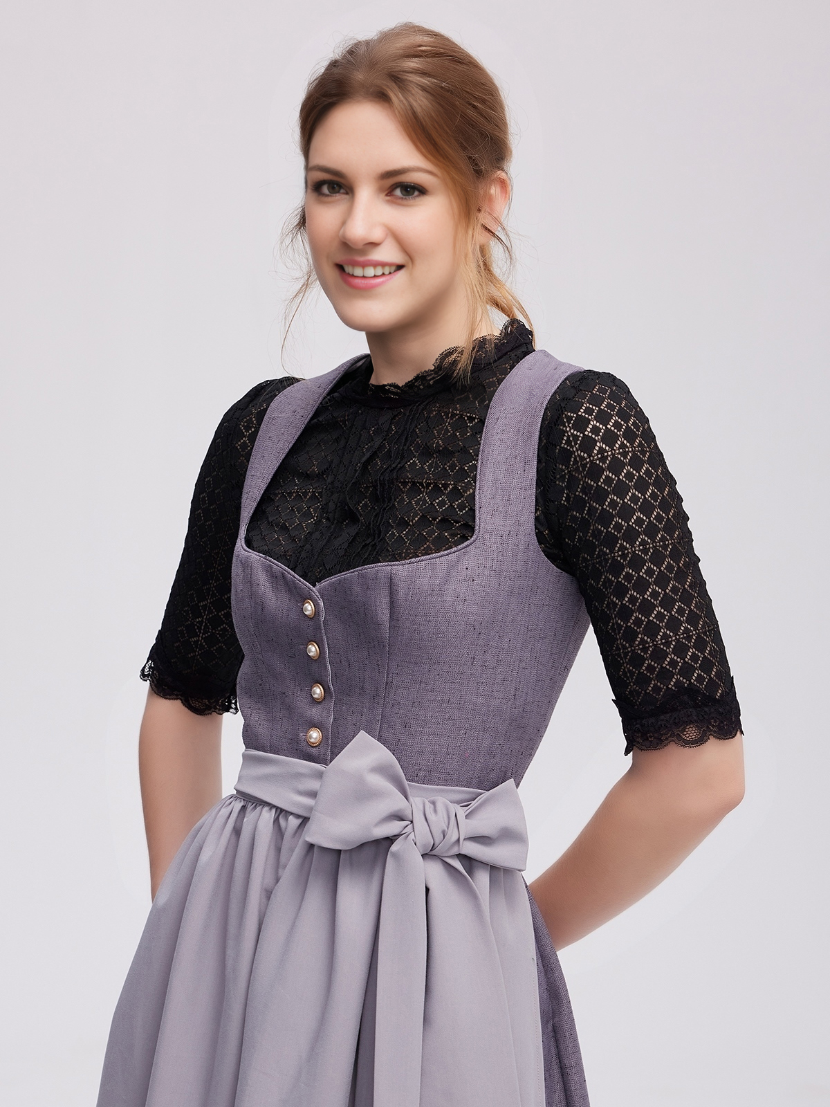 Rock Zitrone Dirndl in Grau