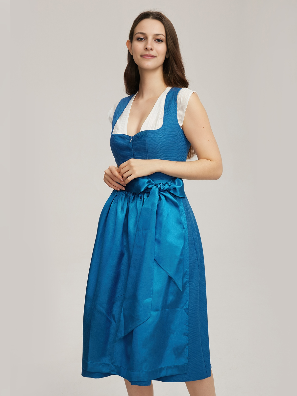 Dirndl mit Reißverschluss vorne in Blau