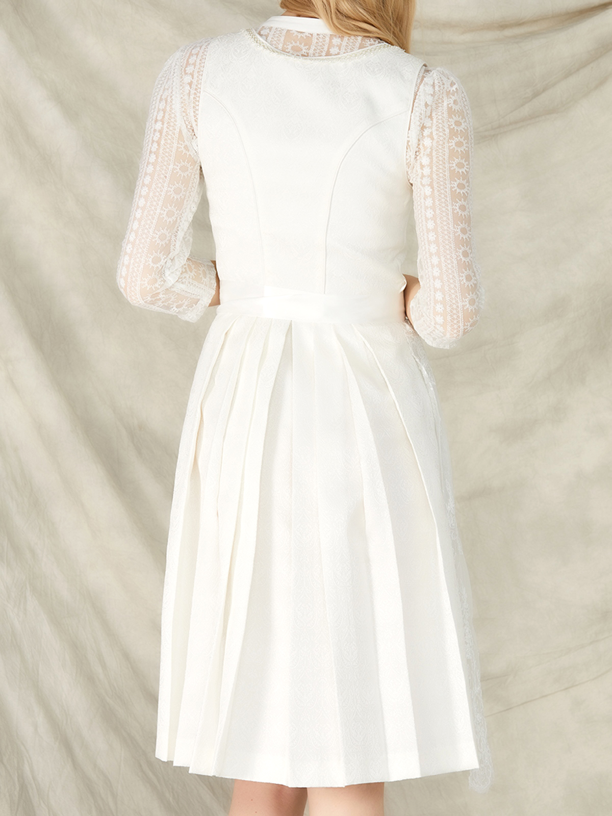 Dirndl Bluse Langarm in Weiß