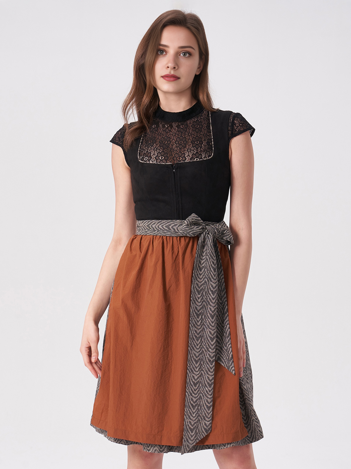 Dirndl-Bluse Langarm in Schwarz